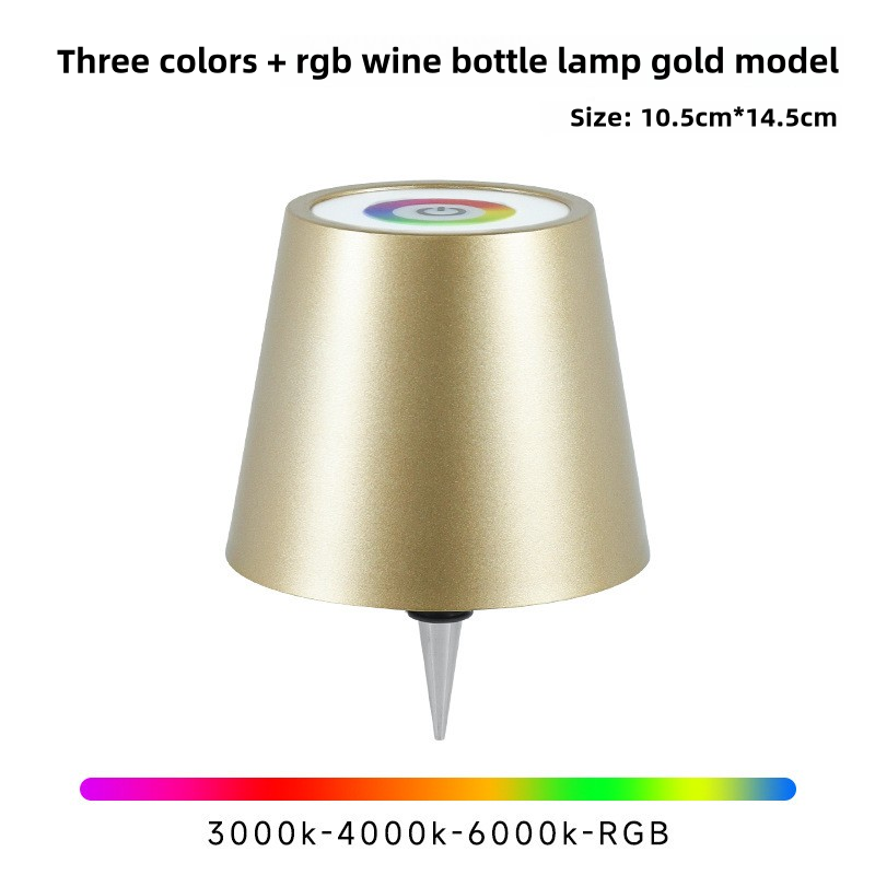 Gold RGB Color-Changing LED Bottle Lamp - Adjustable Smart Lighting for Home Decor