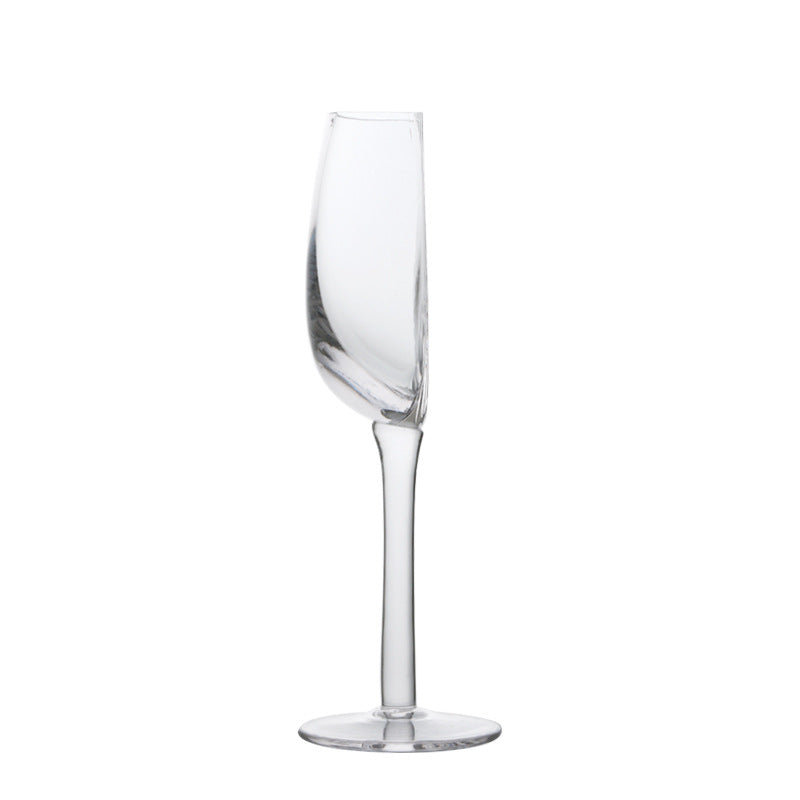 1 Pcs Unique Half-Round Crystal Wine Glass – Elegant Champagne Flute for Red & White Wine