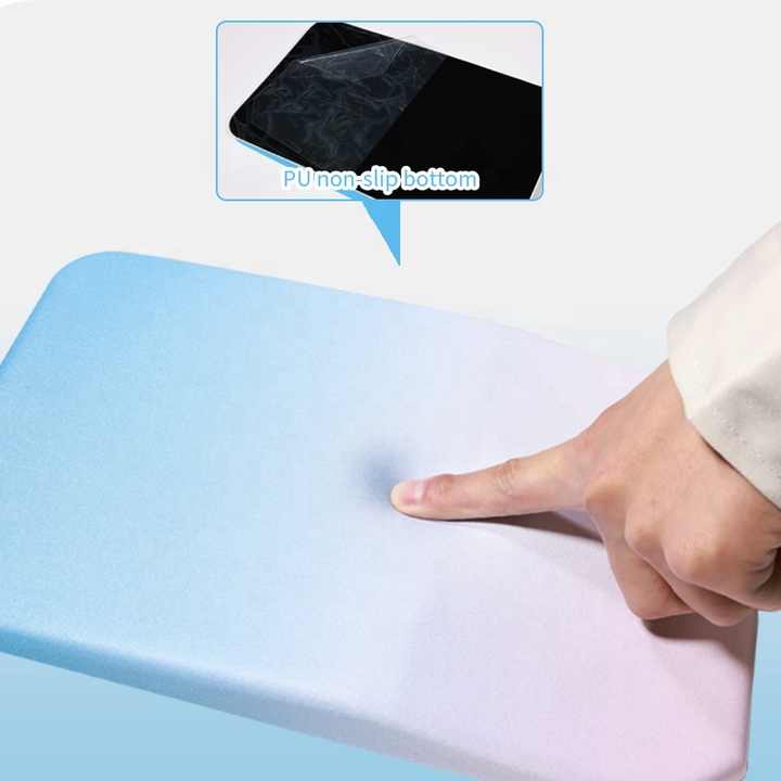 Gradual Black Ergonomic PU Anti-Slip Mouse Pad with Wrist Support – Rectangular Gradient Desk Mat for Gaming and Office Use