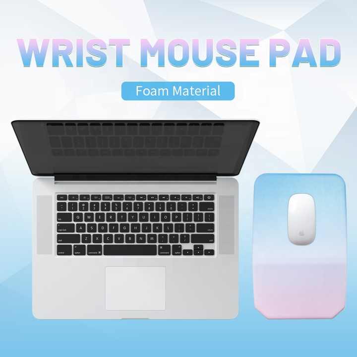 Gradual Black Ergonomic PU Anti-Slip Mouse Pad with Wrist Support – Rectangular Gradient Desk Mat for Gaming and Office Use