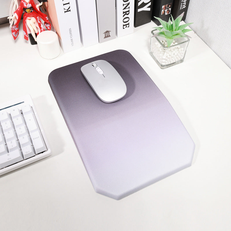 Gradual Blue Ergonomic PU Anti-Slip Mouse Pad with Wrist Support - Rectangular Gradient Desk Mat for Gaming and Office Use