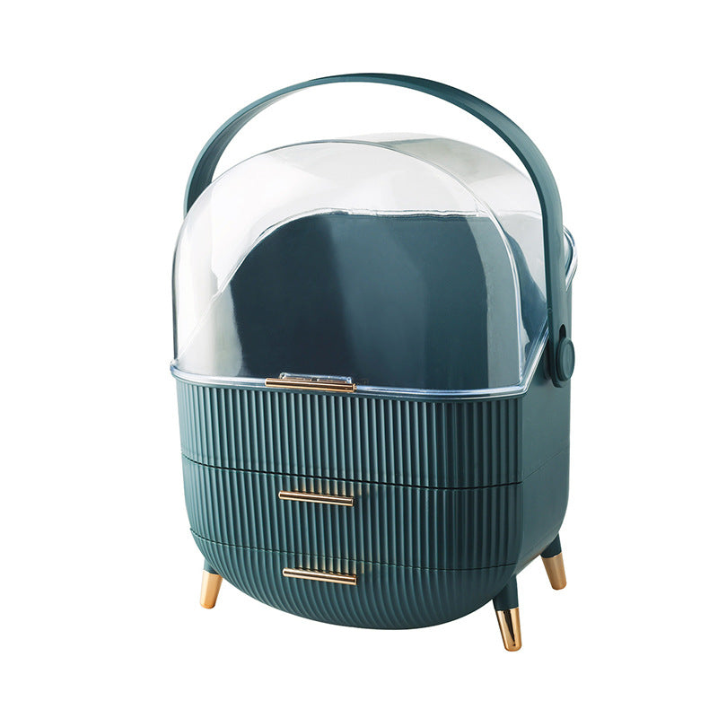 Dark Green Multifunctional Makeup Organizer with Large Capacity and Transparent Design Makeup is a prop for shooting and is not included