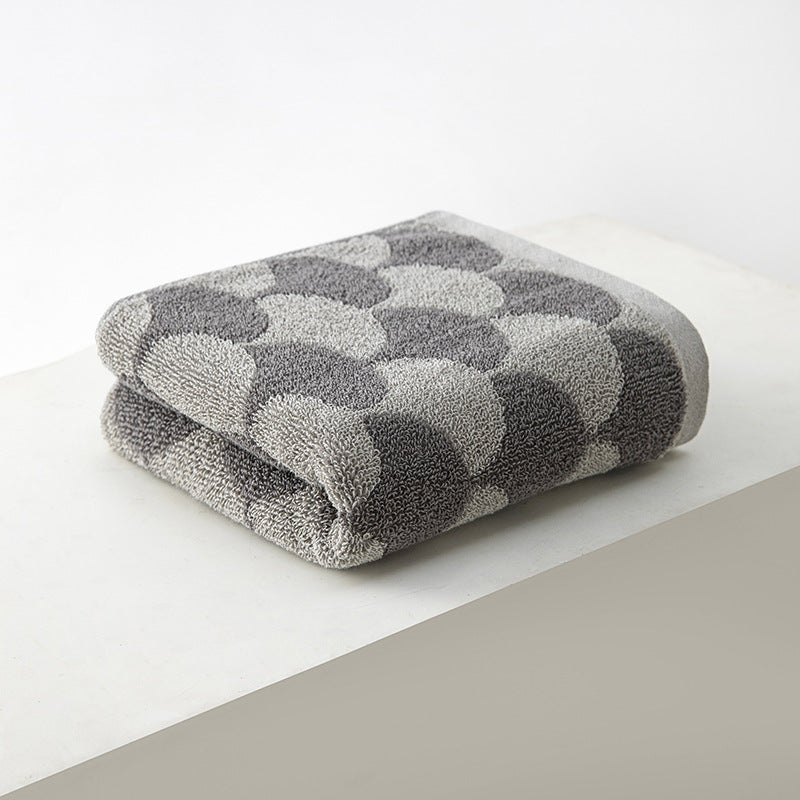 Grey Thickened and Enlarged Cotton Hand Towels - 3 Pack 34x74cm - Soft and Absorbent Bath Towels for Adults