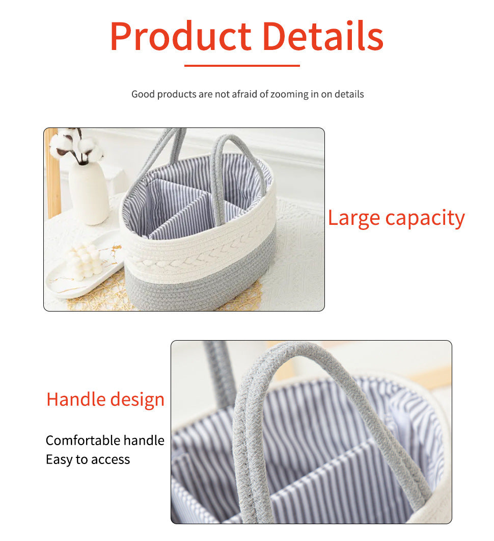 Coffee Stylish Cotton Rope Basket for Clothing & Toys - Woven Storage Organizer, 38x23x18cm