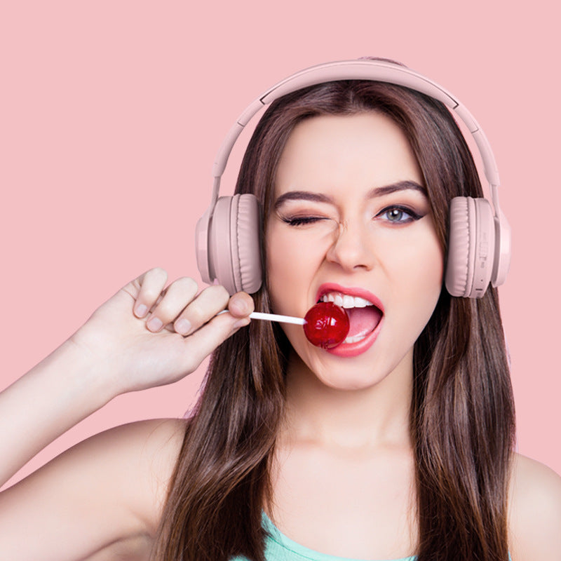 Pink Bunny Wireless Headphones - Glowing Logo, Bluetooth 5.0, 85dB Volume Limit Mode