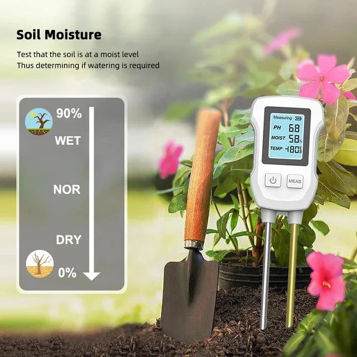 3-in-1 Soil Detector for pH, Moisture, and Temperature - Gardening Tool for Healthy Plants Battery not included