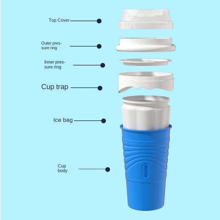 Yellow Cool Summer Slushie Cup - 500ml Quick-Freeze Smoothie Maker with Straw