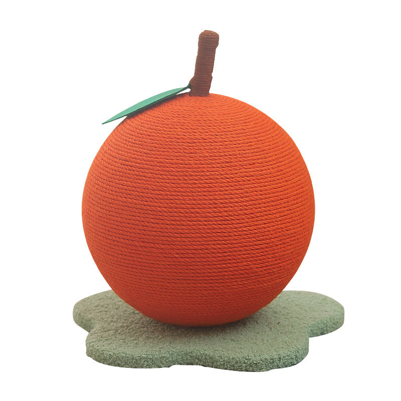 Adorable Orange-Shaped Cat Scratcher - Durable Sisal & Soft Base Large size: 30x30x33cm