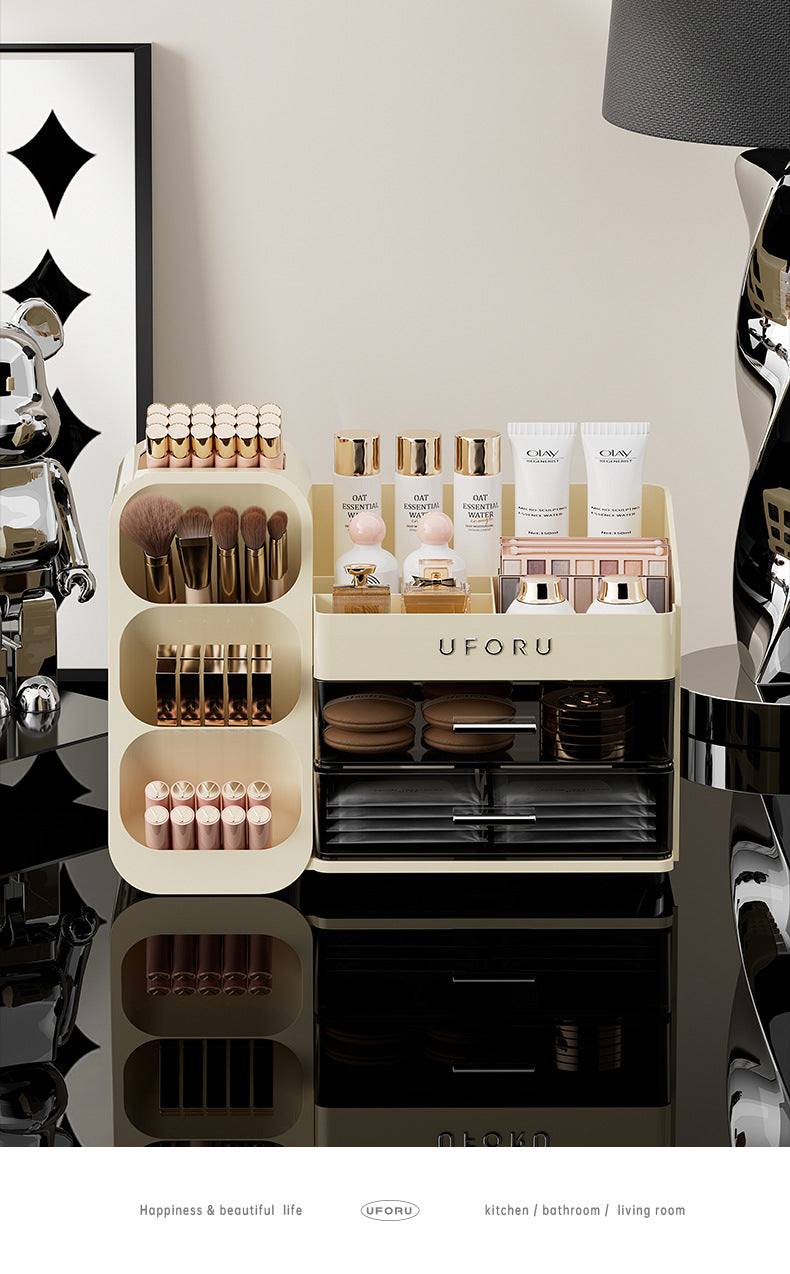 Spacious Cosmetic Organizer - Multi-Functional Vanity Storage for Lipsticks & Skincare 35x19x25cm