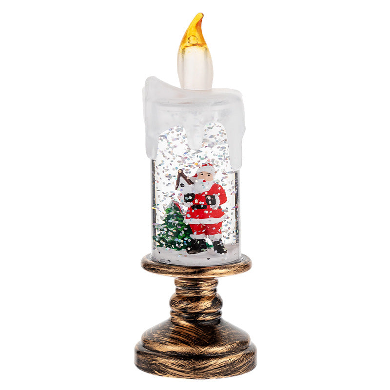 A set of four Festive Christmas Candle Lights with Snow Globe Decor - Perfect Creative Holiday Gift