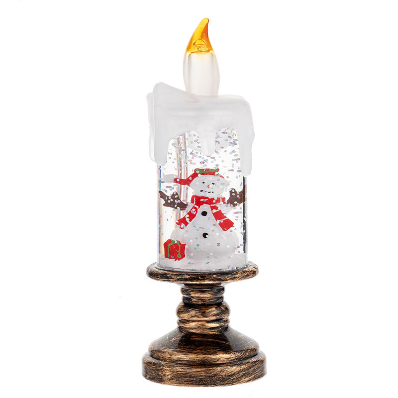 A set of four Festive Christmas Candle Lights with Snow Globe Decor - Perfect Creative Holiday Gift