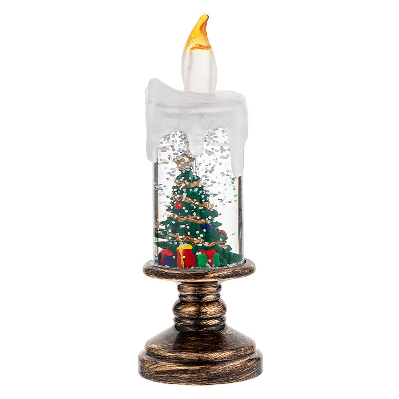 A set of four Festive Christmas Candle Lights with Snow Globe Decor - Perfect Creative Holiday Gift
