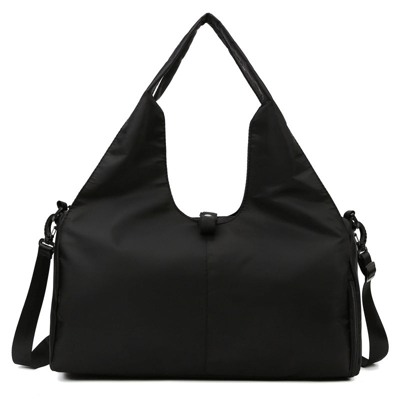 Black Stylish Women’s Travel Bag - Large-Capacity Fitness & Yoga Bag with Separate Shoe Compartment