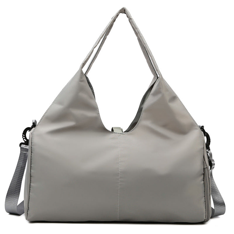 Grey Stylish Women's Travel Bag - Large-Capacity Fitness & Yoga Bag with Separate Shoe Compartment