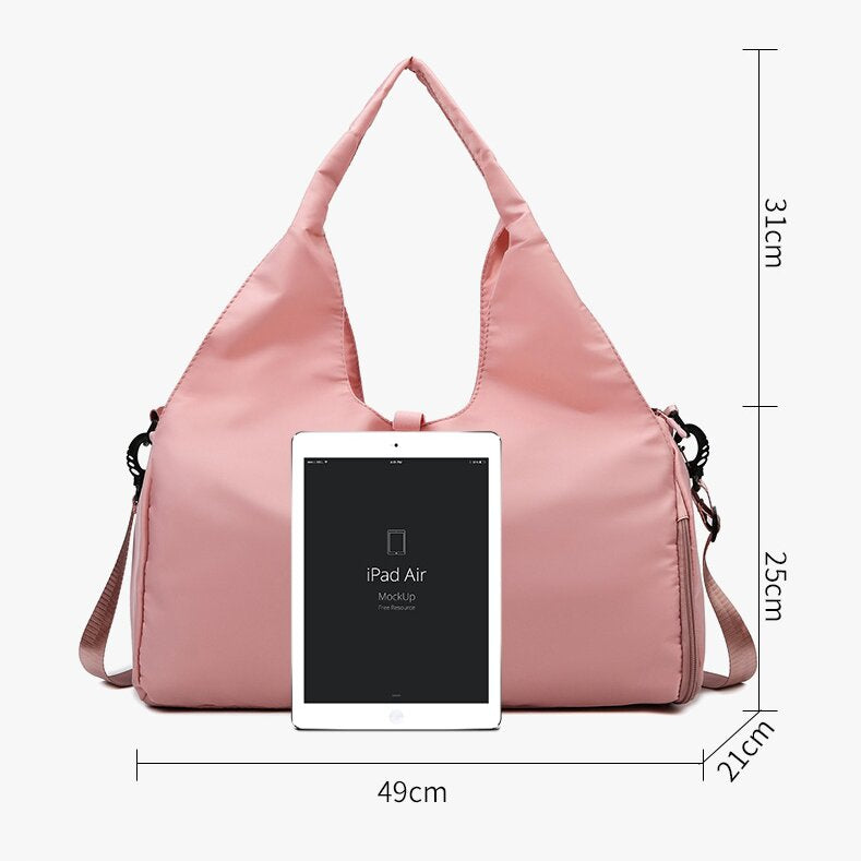 Green Stylish Women's Travel Bag - Large-Capacity Fitness & Yoga Bag with Separate Shoe Compartment