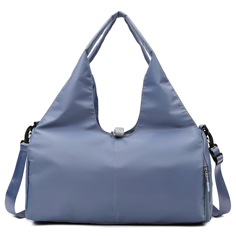 Blue Stylish Women's Travel Bag - Large-Capacity Fitness & Yoga Bag with Separate Shoe Compartment
