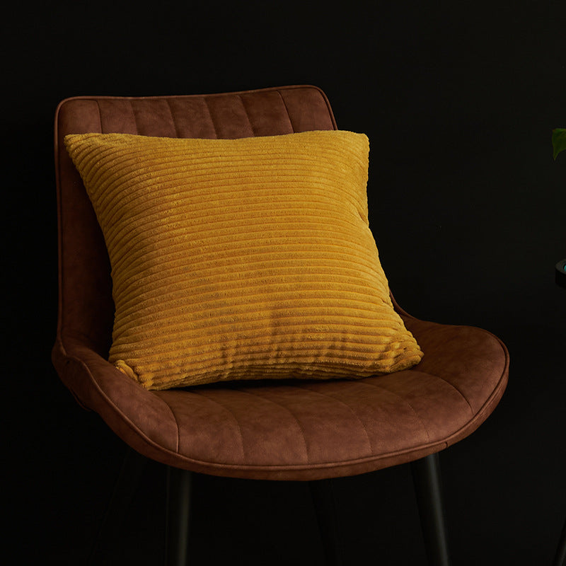 Yellow Set of 4 Corduroy Pillow Covers - Solid Color Minimalist Throw Cushion Covers - 45x45cm Pillow Inserts are NOT Included