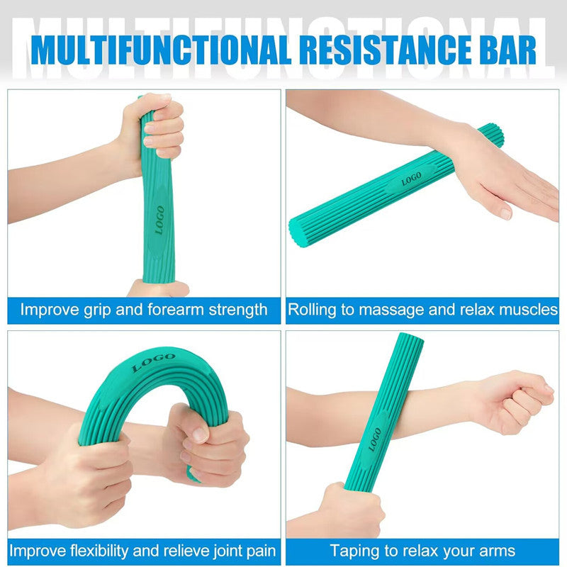 Multifunctional Resistance Bar Set | Yoga Fitness Toning Tool, Muscle Relaxation, Grip Strength Improvement | 4-Piece Set with Stretching and Recovery Features 5LB、10LB、15LB、25LB