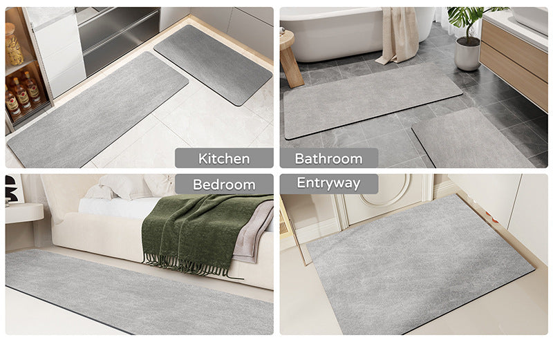2 pcs Black and white geometric pattern Quick-Dry Absorbent Non-Slip Bath Rug for Bathroom, Kitchen & Entryway 40x60cm