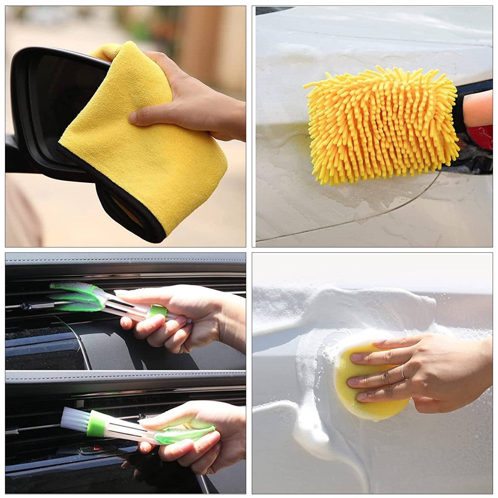 Style 1 Car Cleaning Supplies - Complete Auto Detail Brush Set for Interior, Exterior, Wheels & Tires - Power Scrubber Drill Brush Kit Included