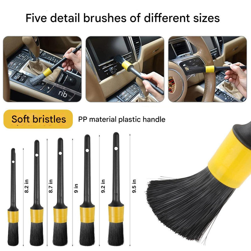Style 1 Car Cleaning Supplies - Complete Auto Detail Brush Set for Interior, Exterior, Wheels & Tires - Power Scrubber Drill Brush Kit Included