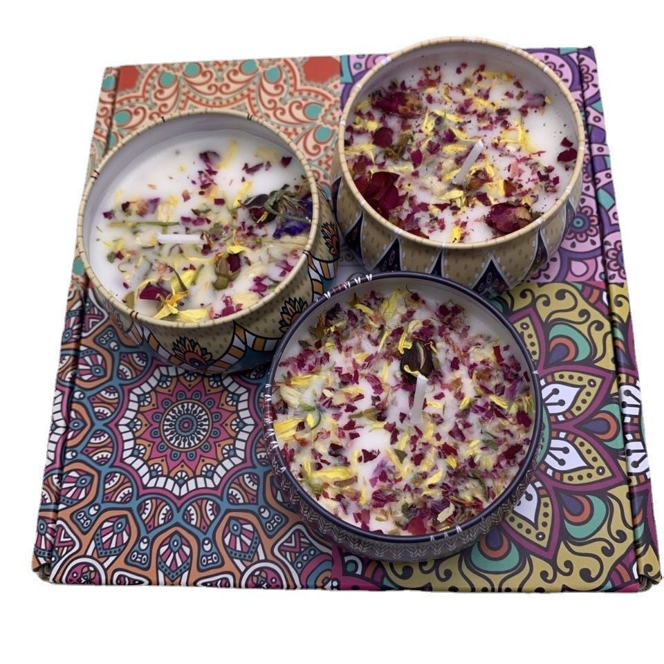 Small Scented Candle Set - 4 Soy Wax Candles, Travel Candle Set White Musk