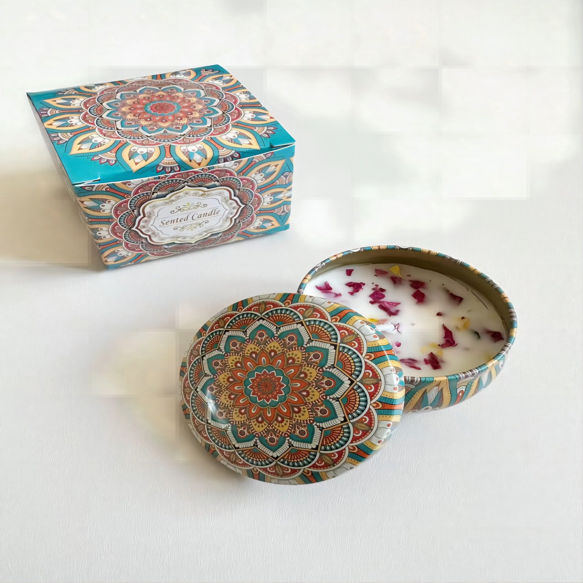Small Scented Candle Set - 4 Soy Wax Candles, Travel Candle Set Lime citrus