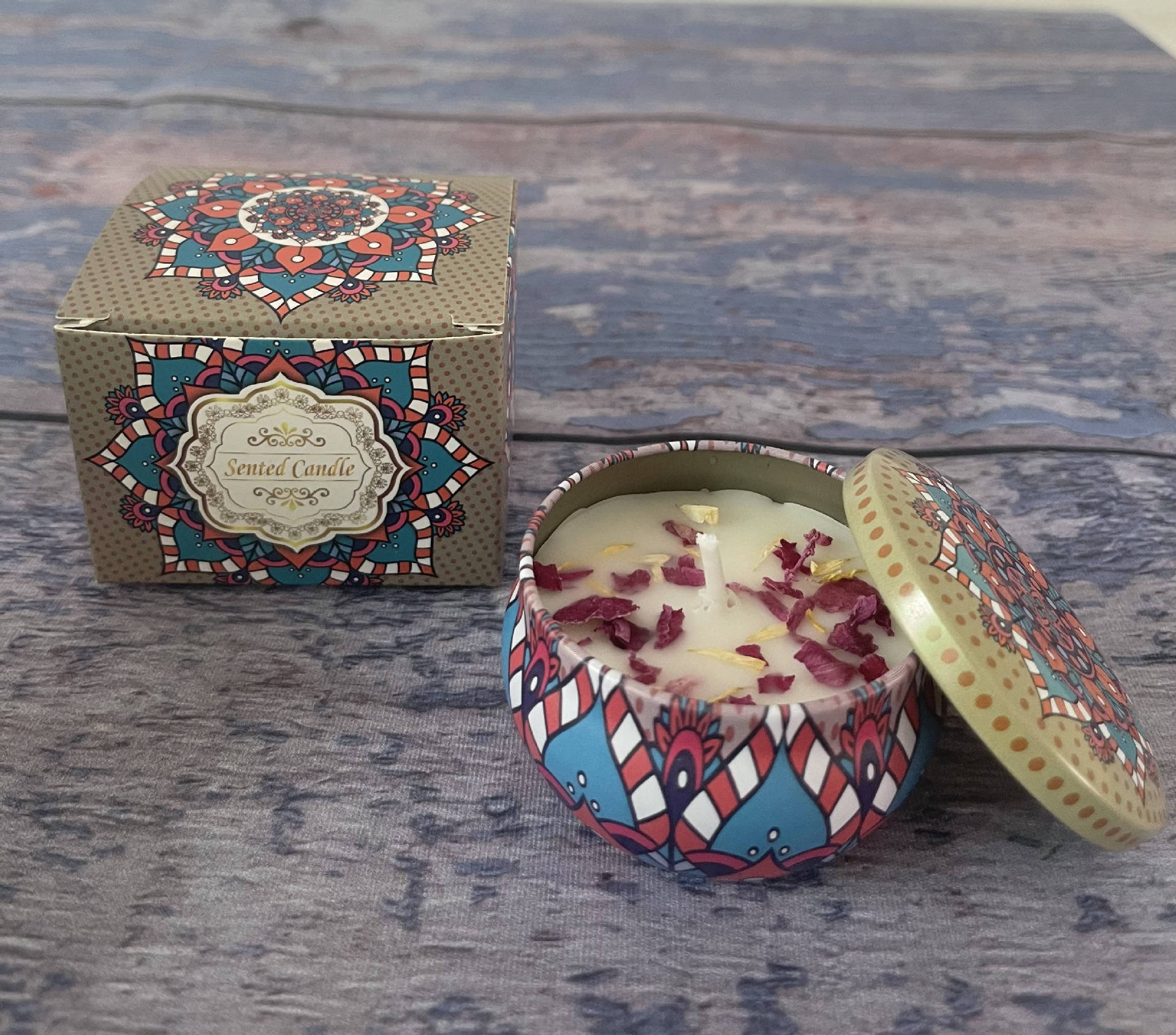 Small Scented Candle Set - 4 Soy Wax Candles, Travel Candle Set Lemongrass