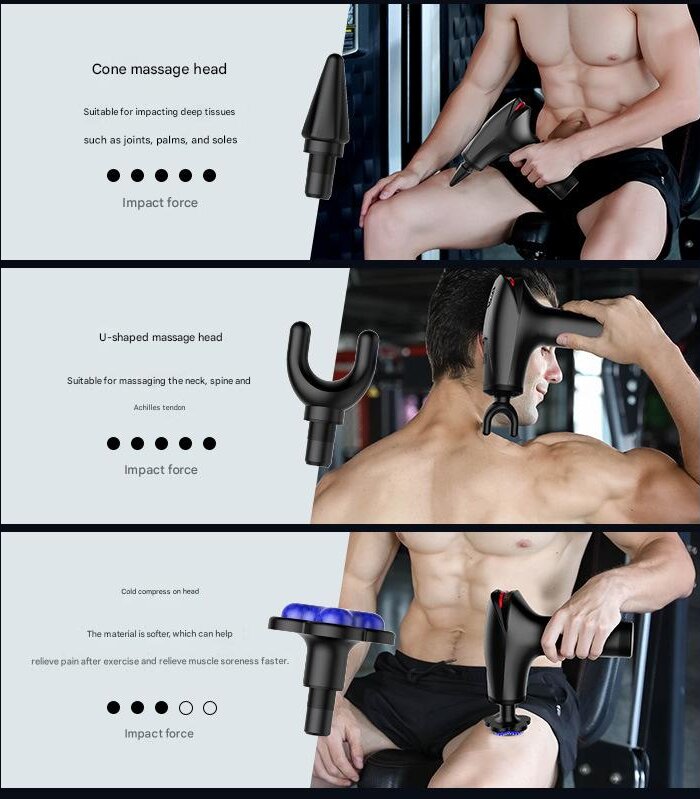 Red Fitness Muscle Relief Gun - Mini, Cold Pack, LED Display