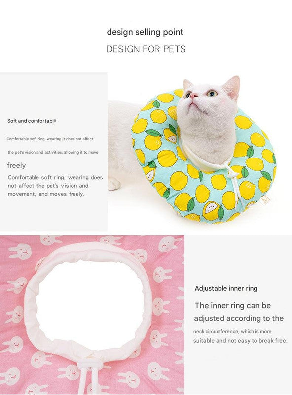 2 pcs Green Pear Soft Pet Recovery Collar - Comfortable Anti-Lick Cone for Cats & Dogs Size XS