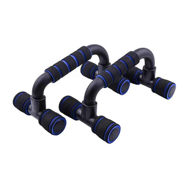 Black And Blue Push-Up Support Brackets for Home Fitness - Stability Bars for Upper Body Training