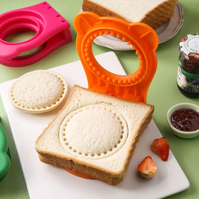 3 Pcs Green Round Sandwich Sealer & Cutter - Safe Hand Guard Design, DIY Pocket Bread Mold