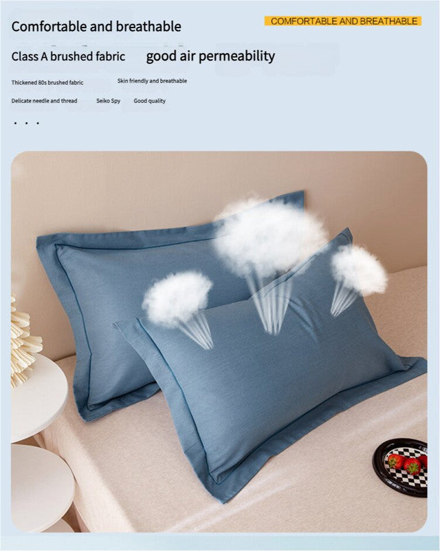 Bright Purple Pure Cotton Flannel Pillowcase Set - Soft, Thickened, Solid Color Pair, 48x74cm