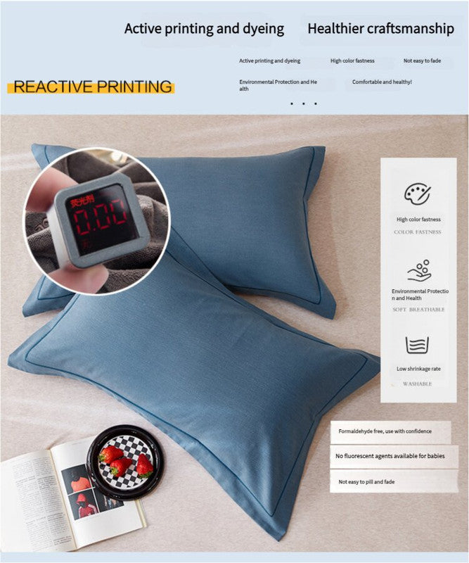 Yellow Pure Cotton Flannel Pillowcase Set - Soft, Thickened, Solid Color Pair, 48x74cm