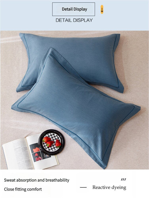 Yellow Pure Cotton Flannel Pillowcase Set - Soft, Thickened, Solid Color Pair, 48x74cm