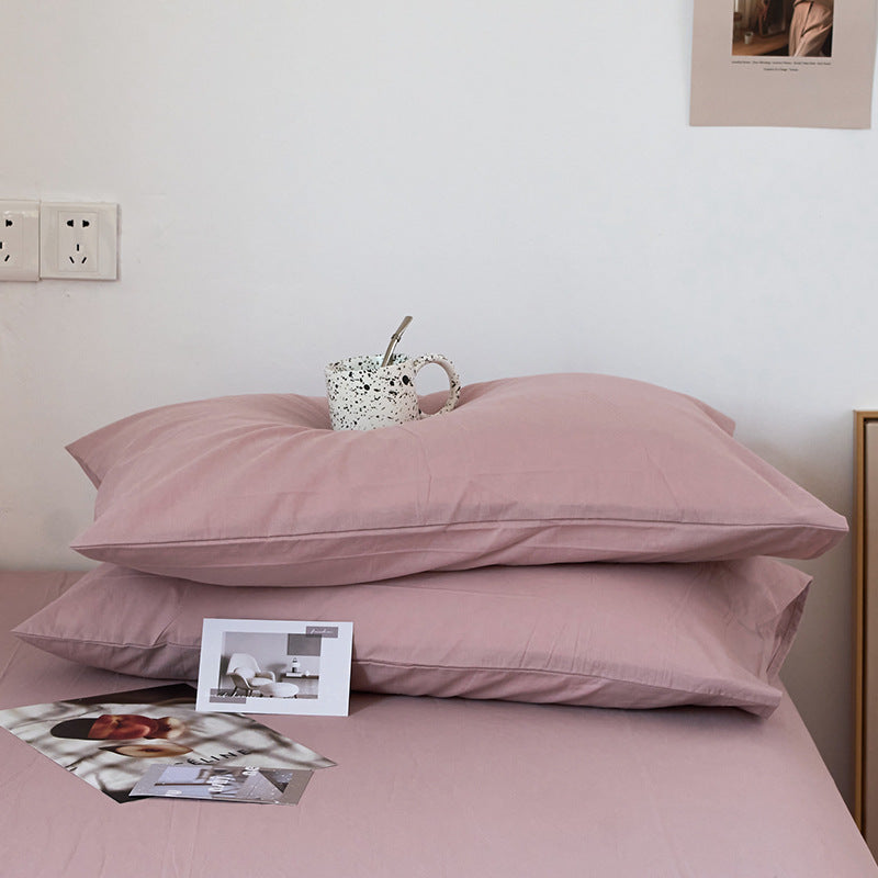 Pink 100% Cotton Pillowcase Set - Envelope Closure without pillow core