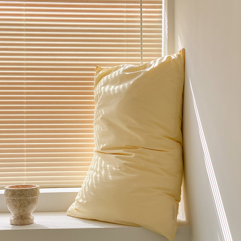 Light Yellow 100% Cotton Pillowcase Set - Envelope Closure without pillow core