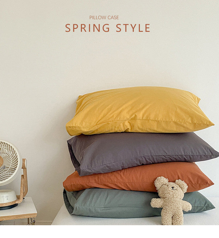 Yellow 100% Cotton Pillowcase Set - Envelope Closure without pillow core