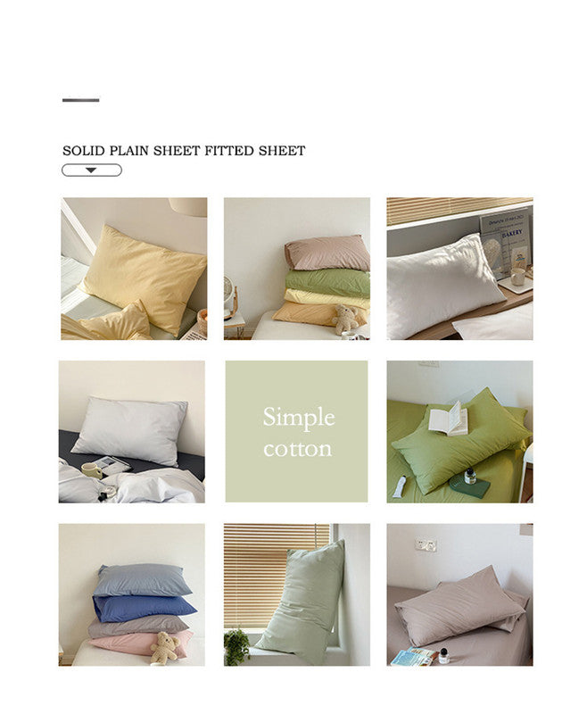 Yellow 100% Cotton Pillowcase Set - Envelope Closure without pillow core