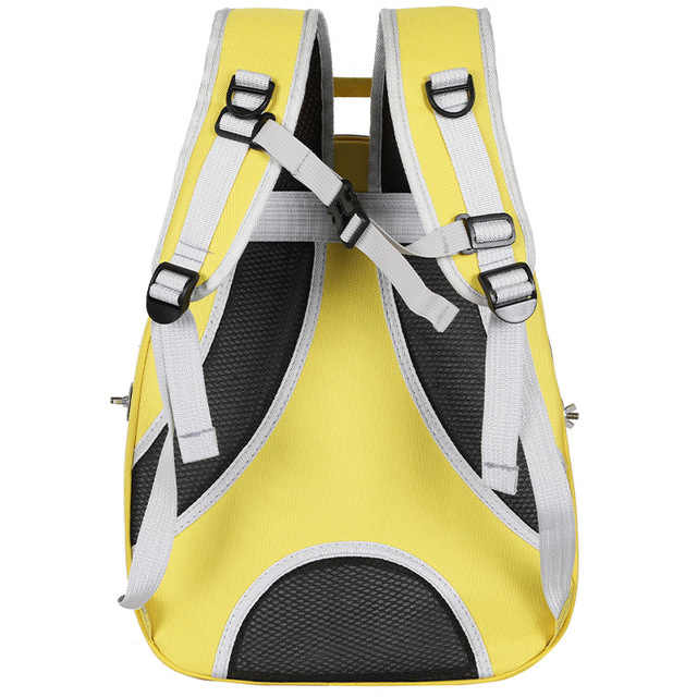 Yellow Stylish Transparent PVC Pet Carrier Backpack - Large Capacity, Multi-Use for Birds & Cats Including Wooden Stick