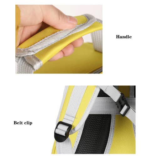 Yellow Stylish Transparent PVC Pet Carrier Backpack - Large Capacity, Multi-Use for Birds & Cats Including Wooden Stick