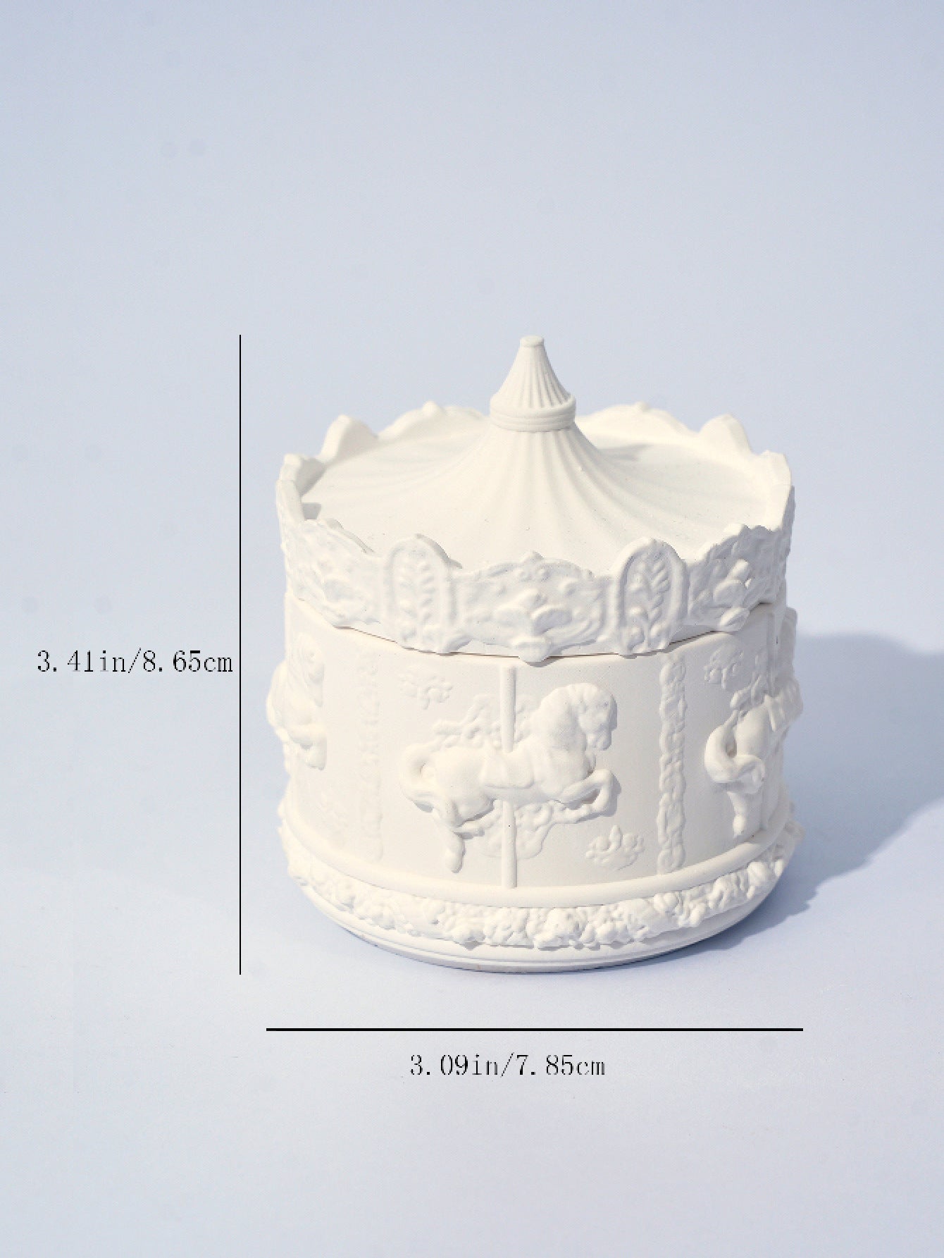 White Peach Oolong Rotating Carousel Soy Candle - Unique Home Decor & Gift