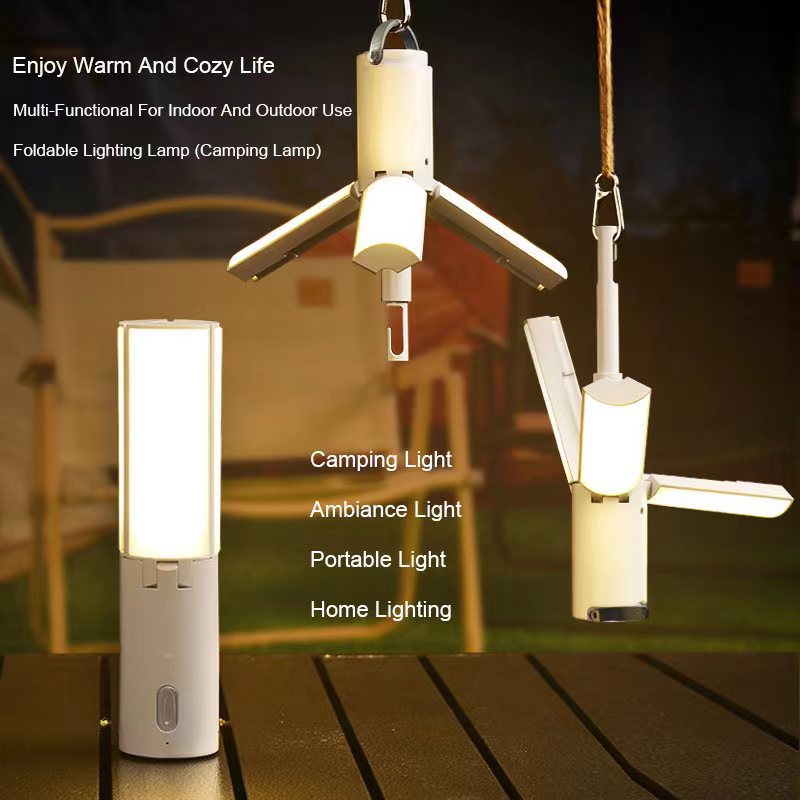 Foldable Camping Lantern - Multi-Functional Outdoor LED Tent Light 2400mAh