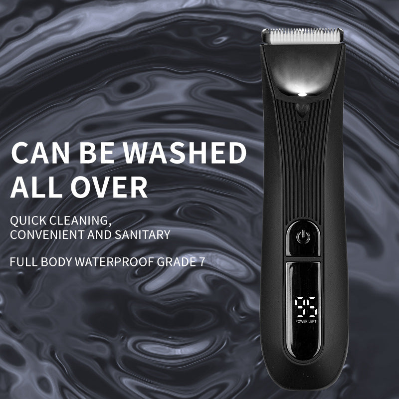 Dual Blades Men's Body Hair Scissors - USB Rechargeable, Waterproof with LED Light