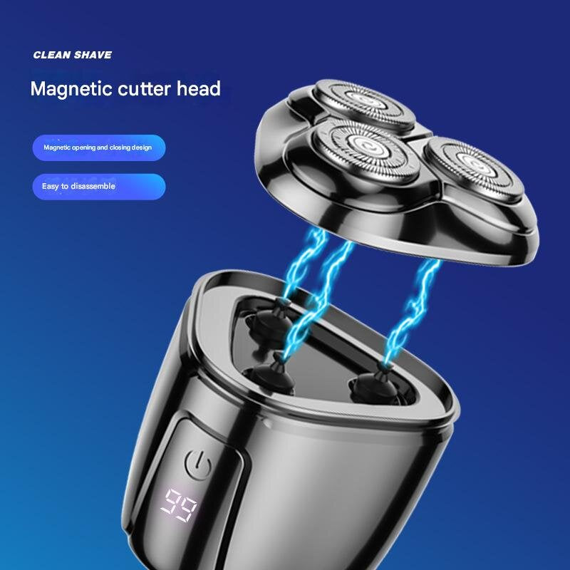 Green Mini Electric Shaver for Men - Portable & Rechargeable Razor for Travel