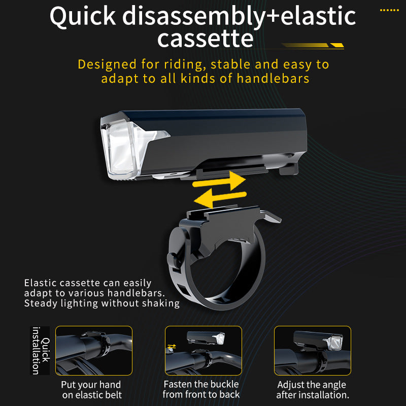Bike Headlight - Rechargeable LED Bicycle Front Light, 85° Floodlight Battery Display Model
