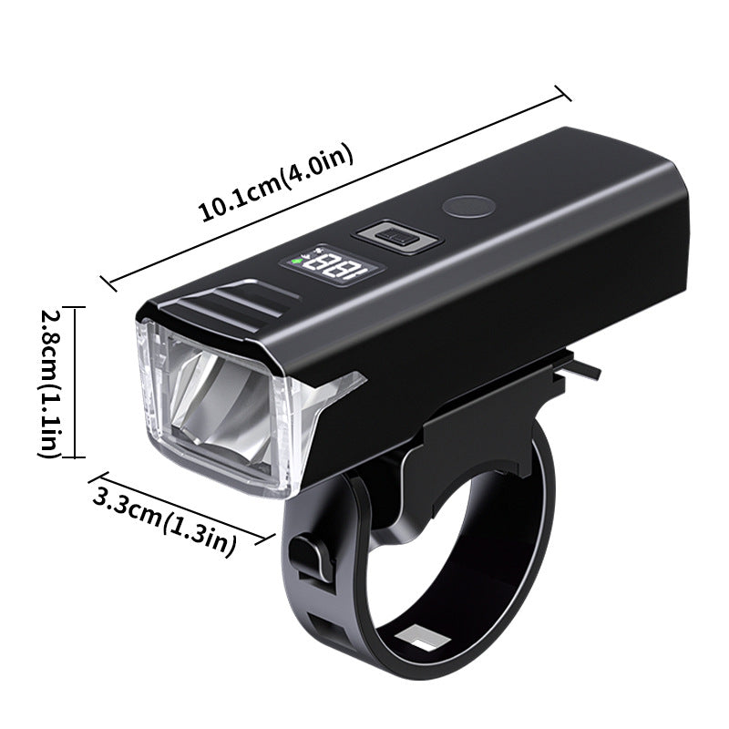 Bike Headlight - Rechargeable LED Bicycle Front Light, 85º Floodlight Digital display model