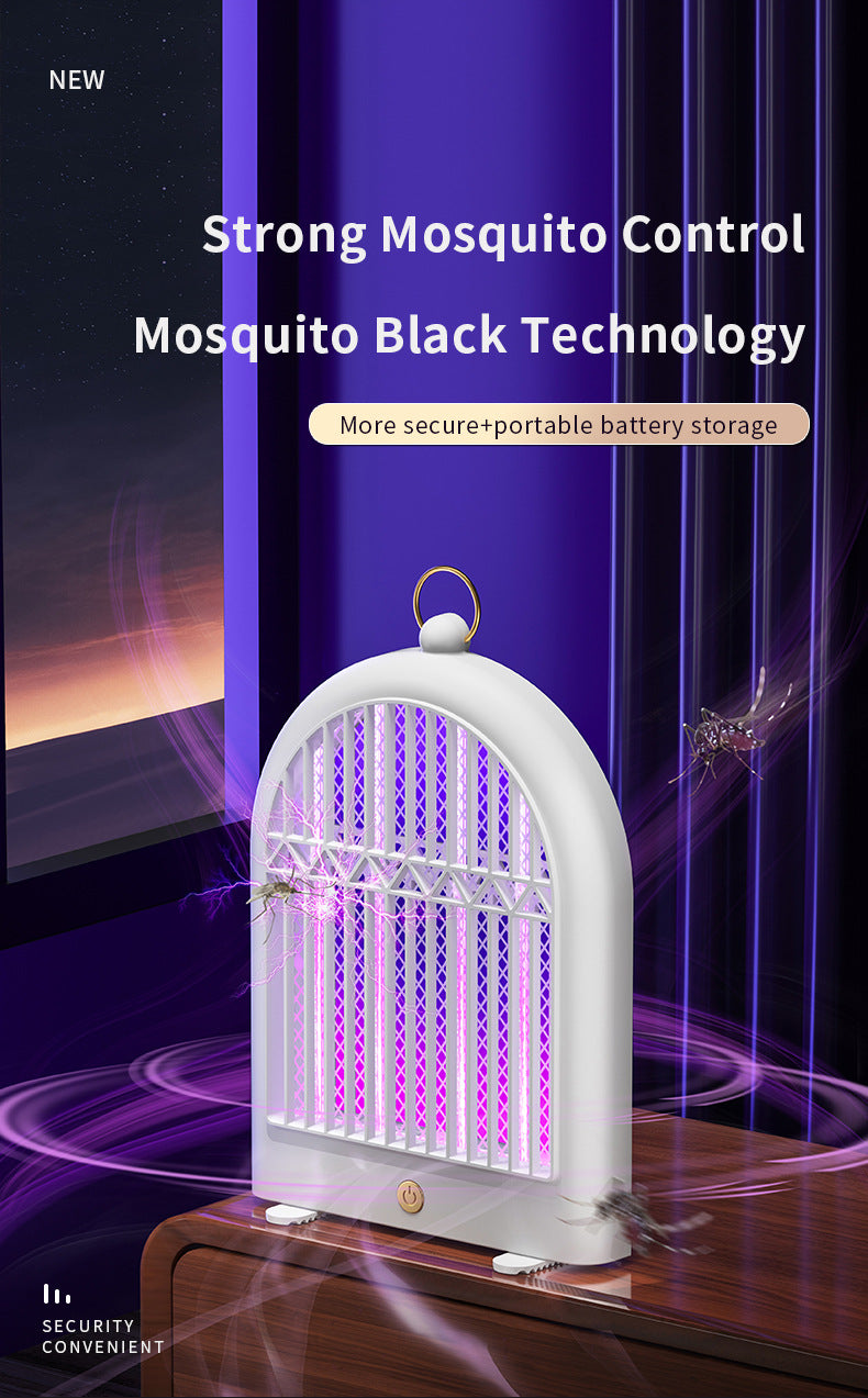 White Plug-in USB Mosquito Killer Lamp - Electric Bug Zapper, Wall-Mounted/Standing, Silent