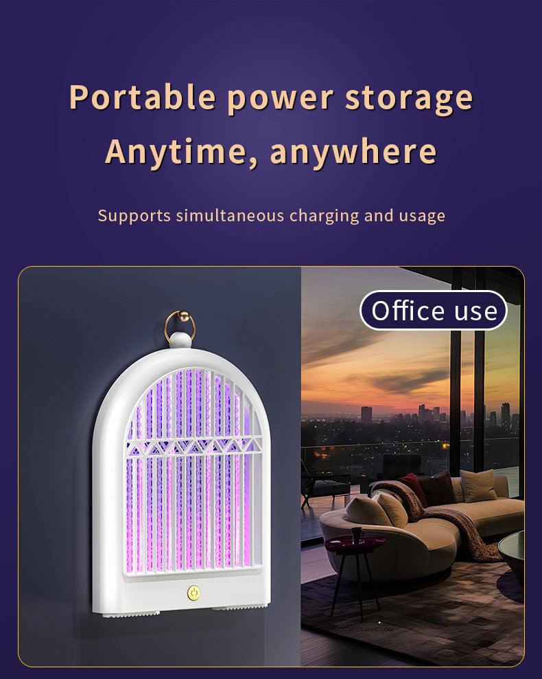 White Chargeing version USB Mosquito Killer Lamp - Electric Bug Zapper, Wall-Mounted/Standing, Silent