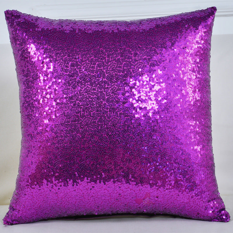 Shiny Sequin Pillowcase - Single-sided gorgeous pillowcase Purple pair: 40x40cm